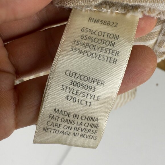 MAX STUDIOβ Yarn Dyed Button Front Striped Beige Off White Maxi Skirt Boho M - Picture 10 of 11